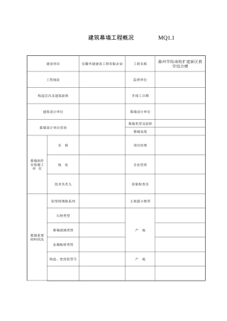2025年幕墙全套检验批资料