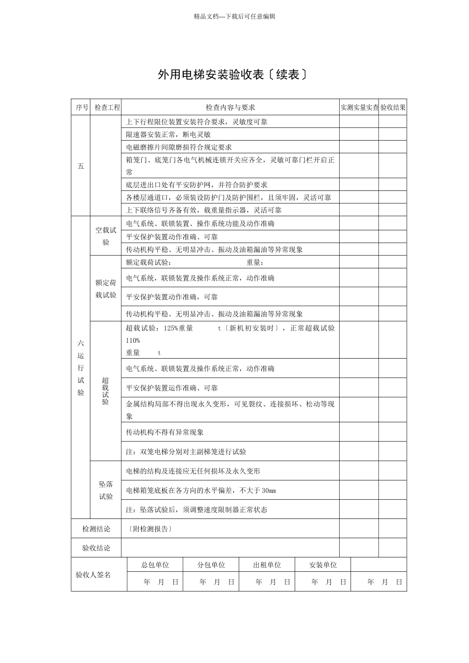 外用电梯安装验收表_第3页
