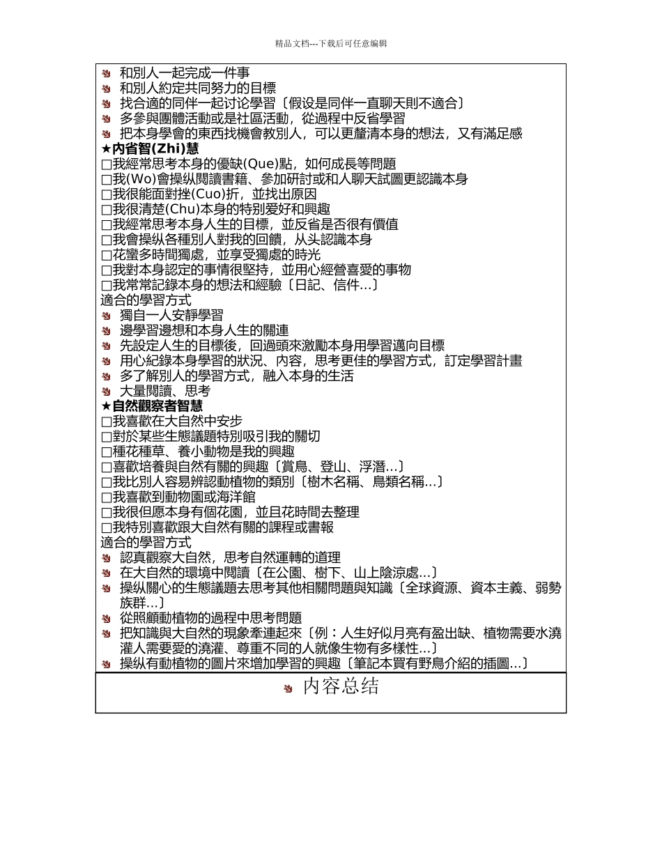 多元智慧检测表_第3页