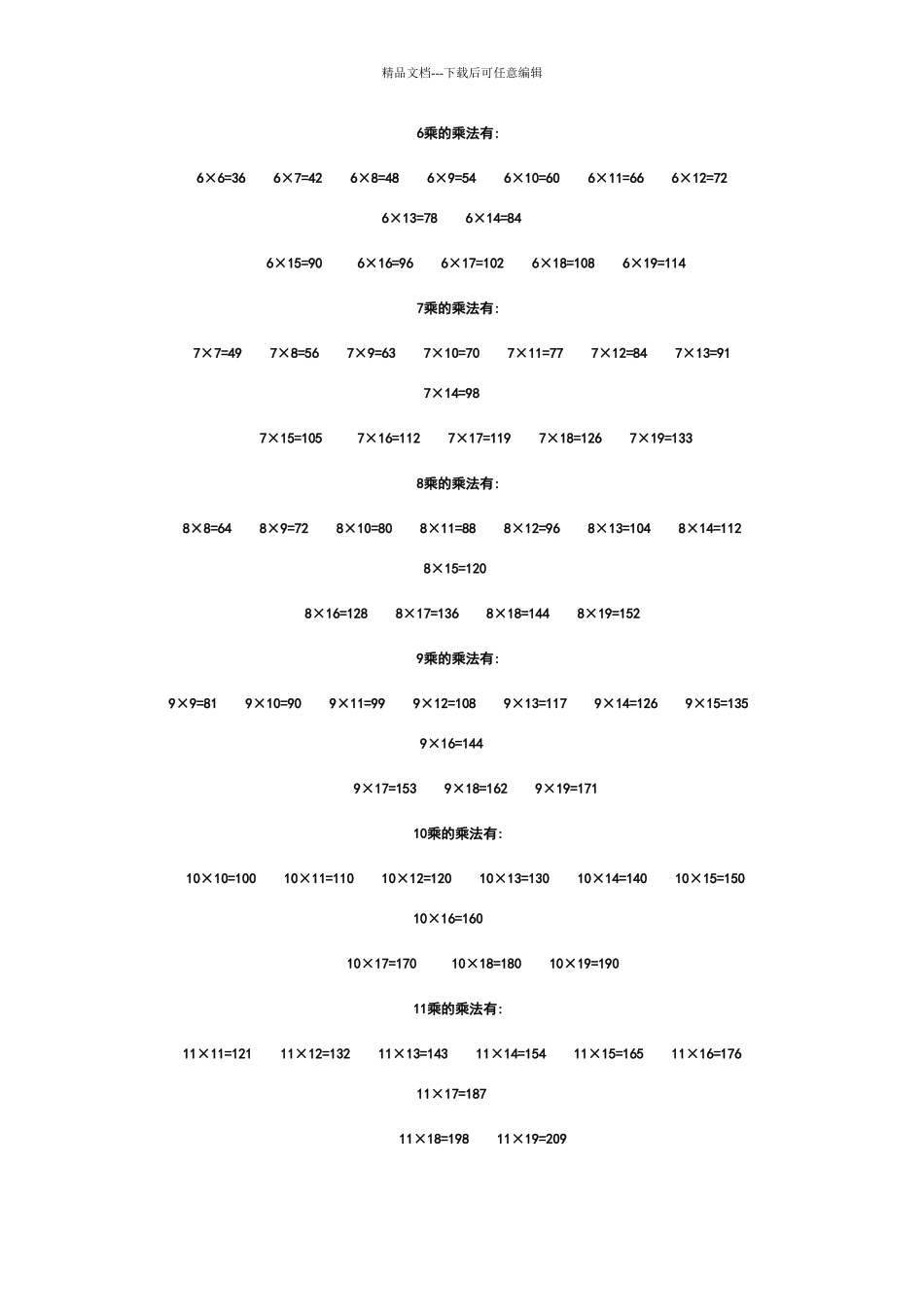 大九九乘法口诀表_第2页