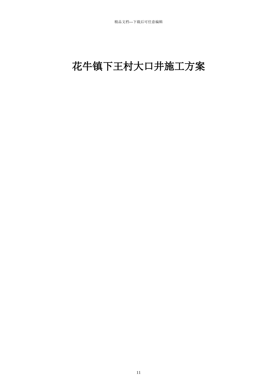 大口井施工组织设计_第1页