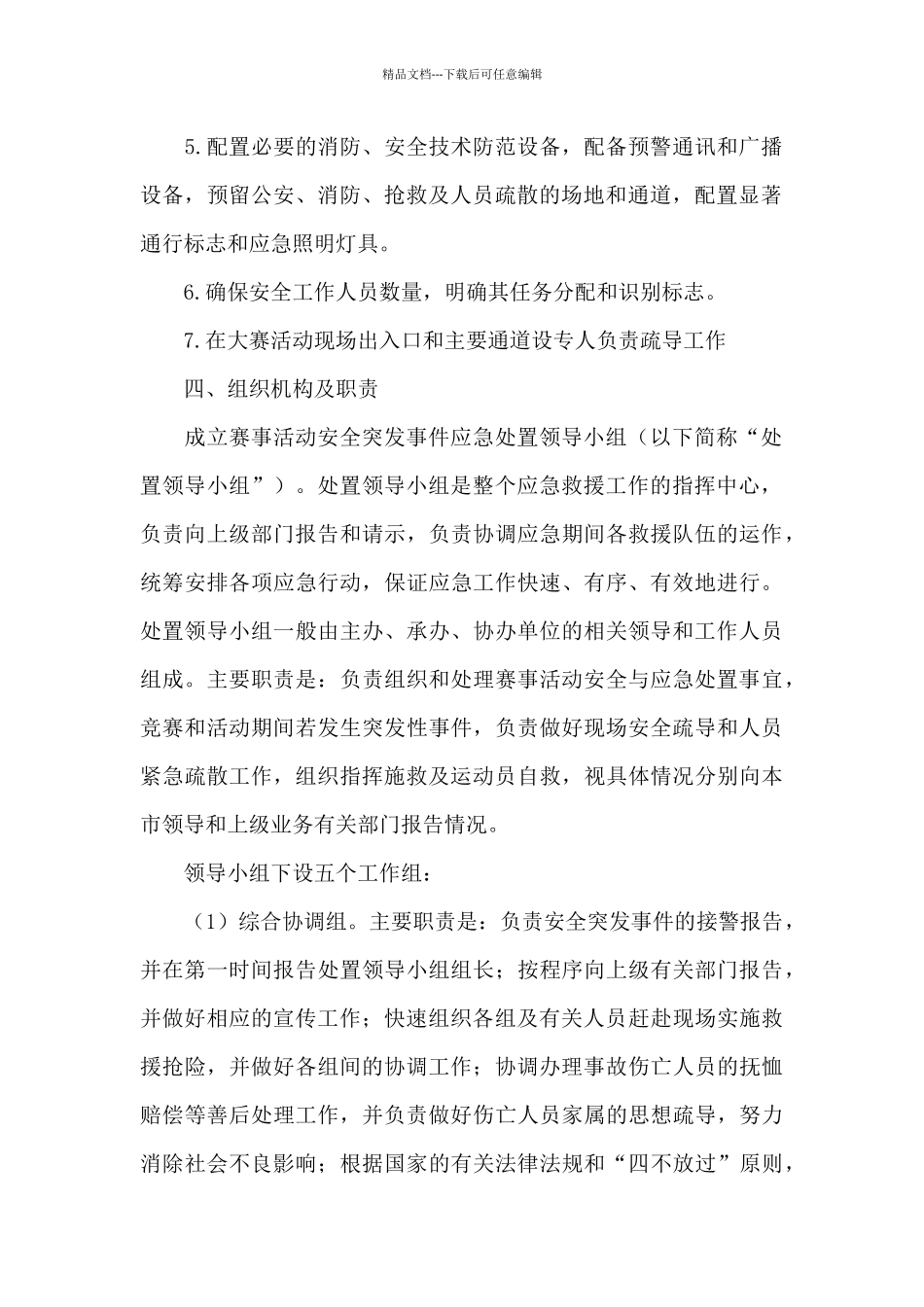 大型体育赛事活动突发事故应急预案_第2页