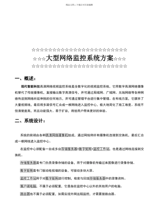 大型网络监控系统方案