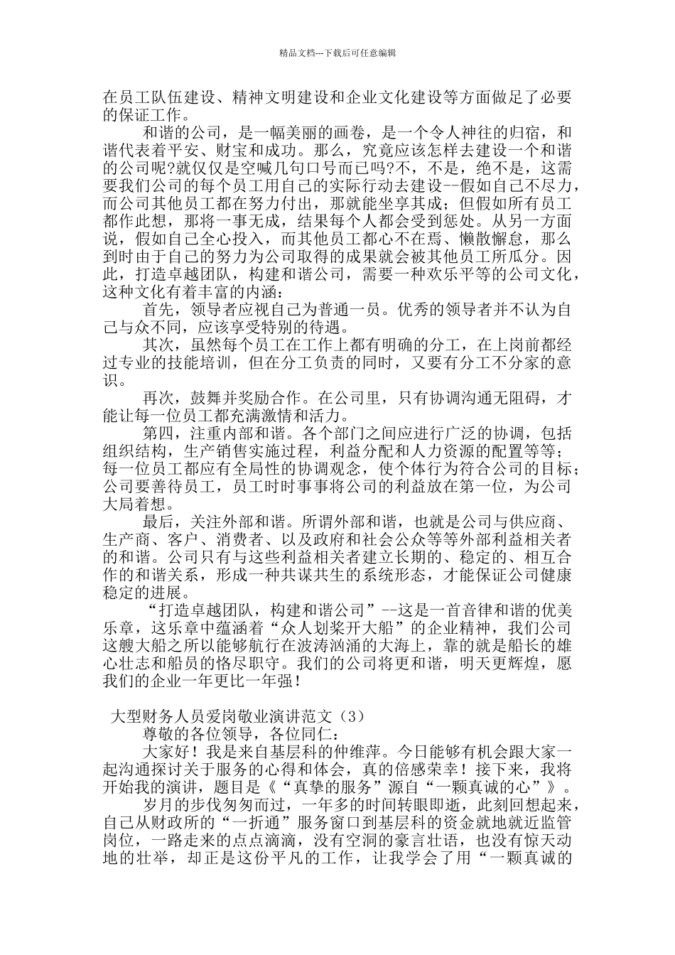 大型财务人员爱岗敬业演讲范文_第3页