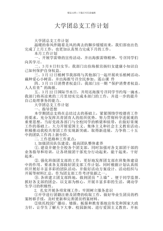 大学团总支工作计划