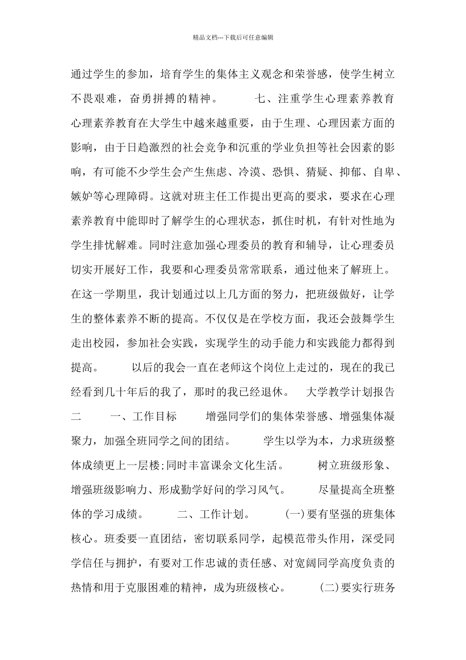 大学教学计划报告四篇_第3页