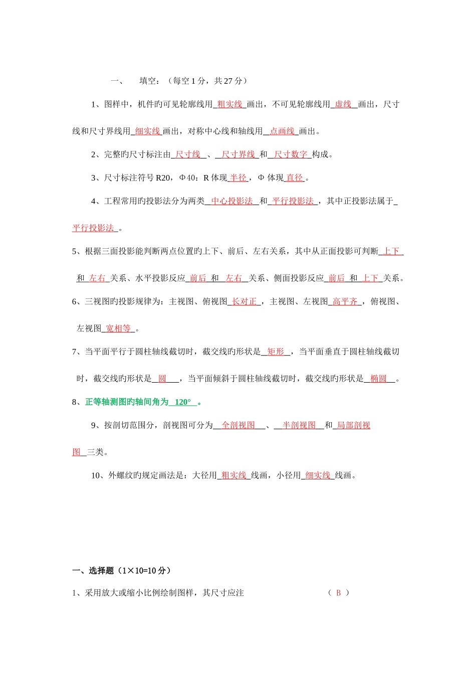 2025年工程制图知识点_第1页