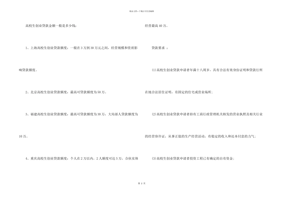 大学生创业贷款条件申请及流程_第2页