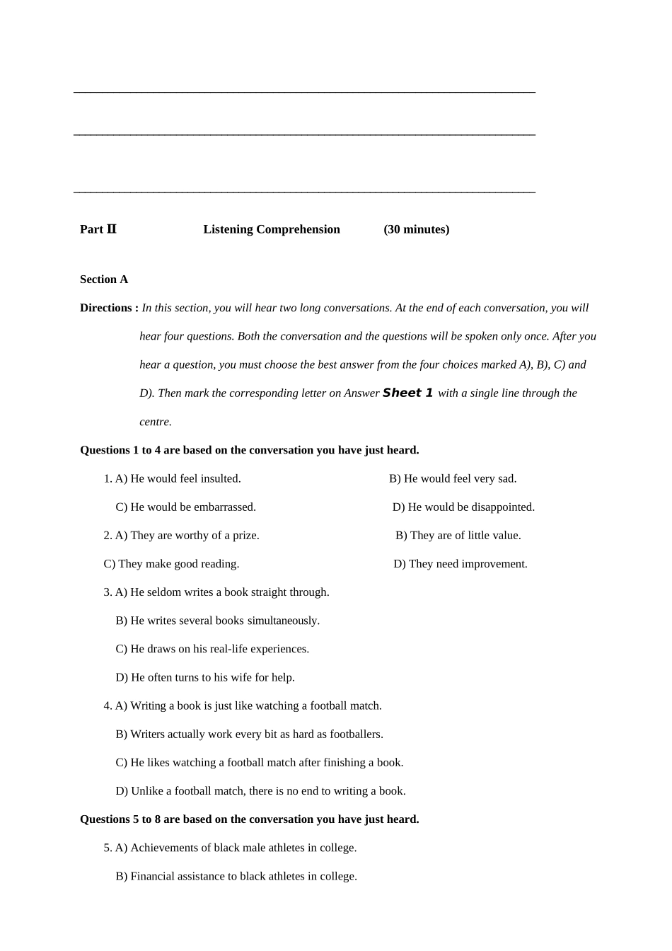 2025年打印版6月大学英语六级真题+答案解析全三套_第2页