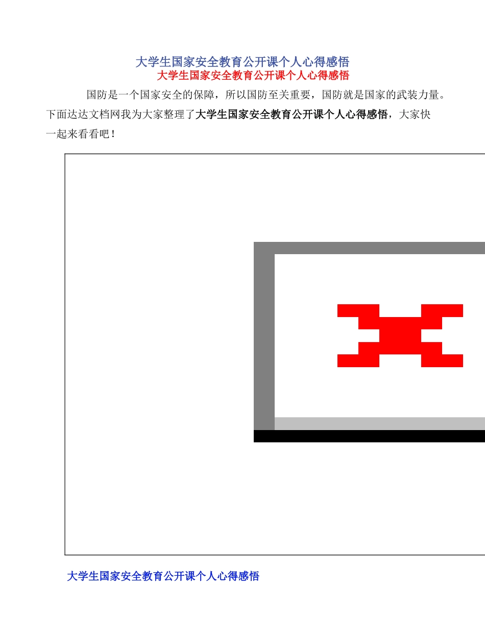 大学生国家安全教育公开课个人心得感悟_第1页
