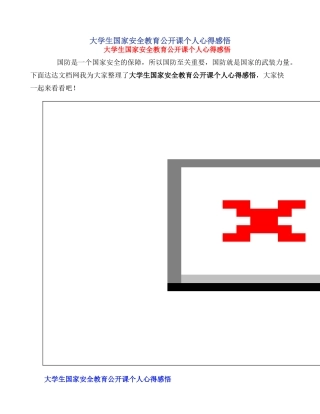 大学生国家安全教育公开课个人心得感悟