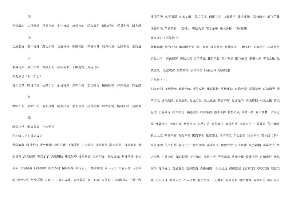 2025年小级成语古诗及课本单元必背知识汇总_第3页