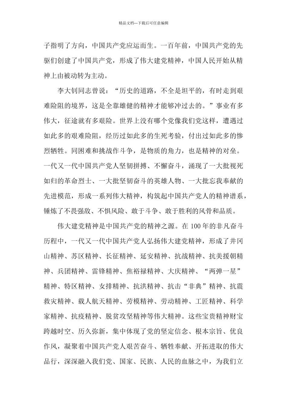 大学生弘扬伟大建党精神心得体会三篇_第2页