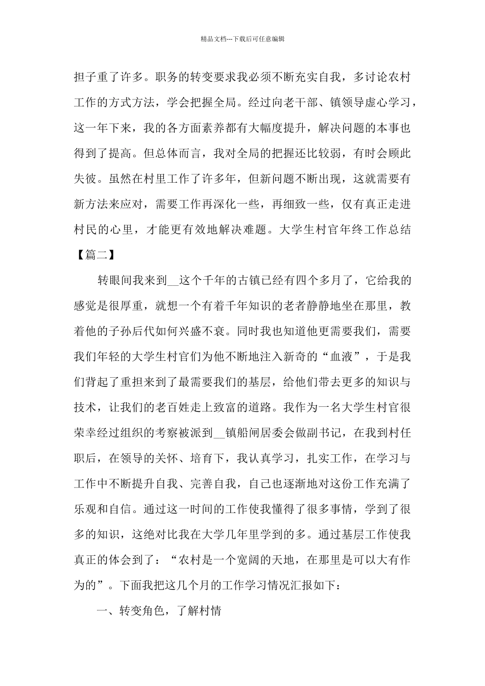 大学生村官2024年终工作总结新版_第3页