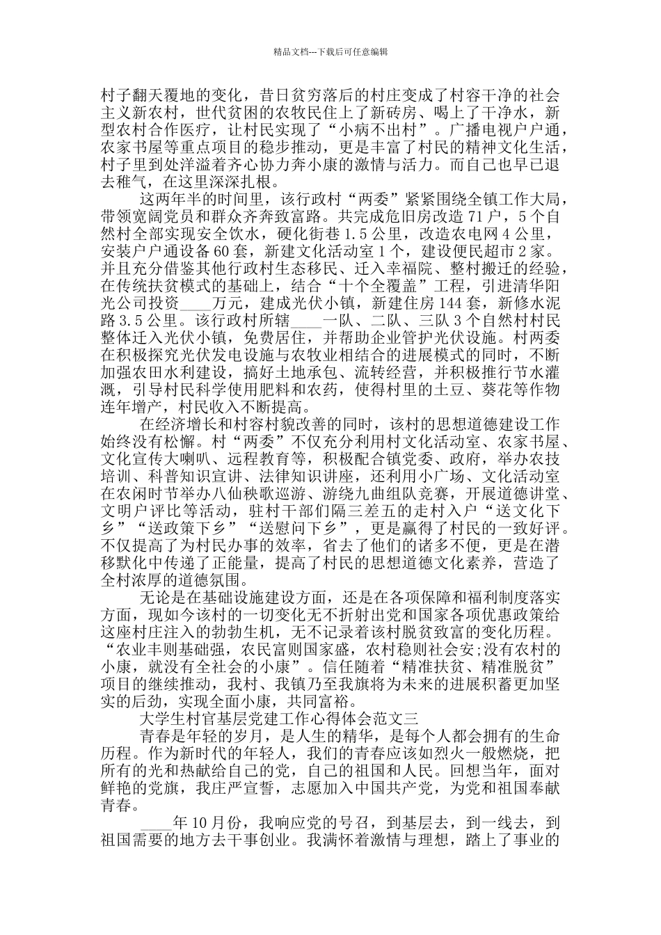 大学生村官基层党建工作心得体会三篇_第2页