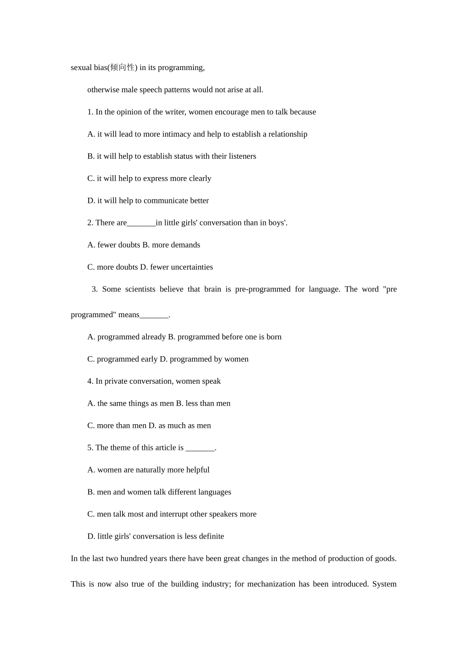 2025年英语六级阅读理解题目及答案_第2页