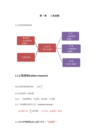 2025年强烈高中数学知识点总结必修