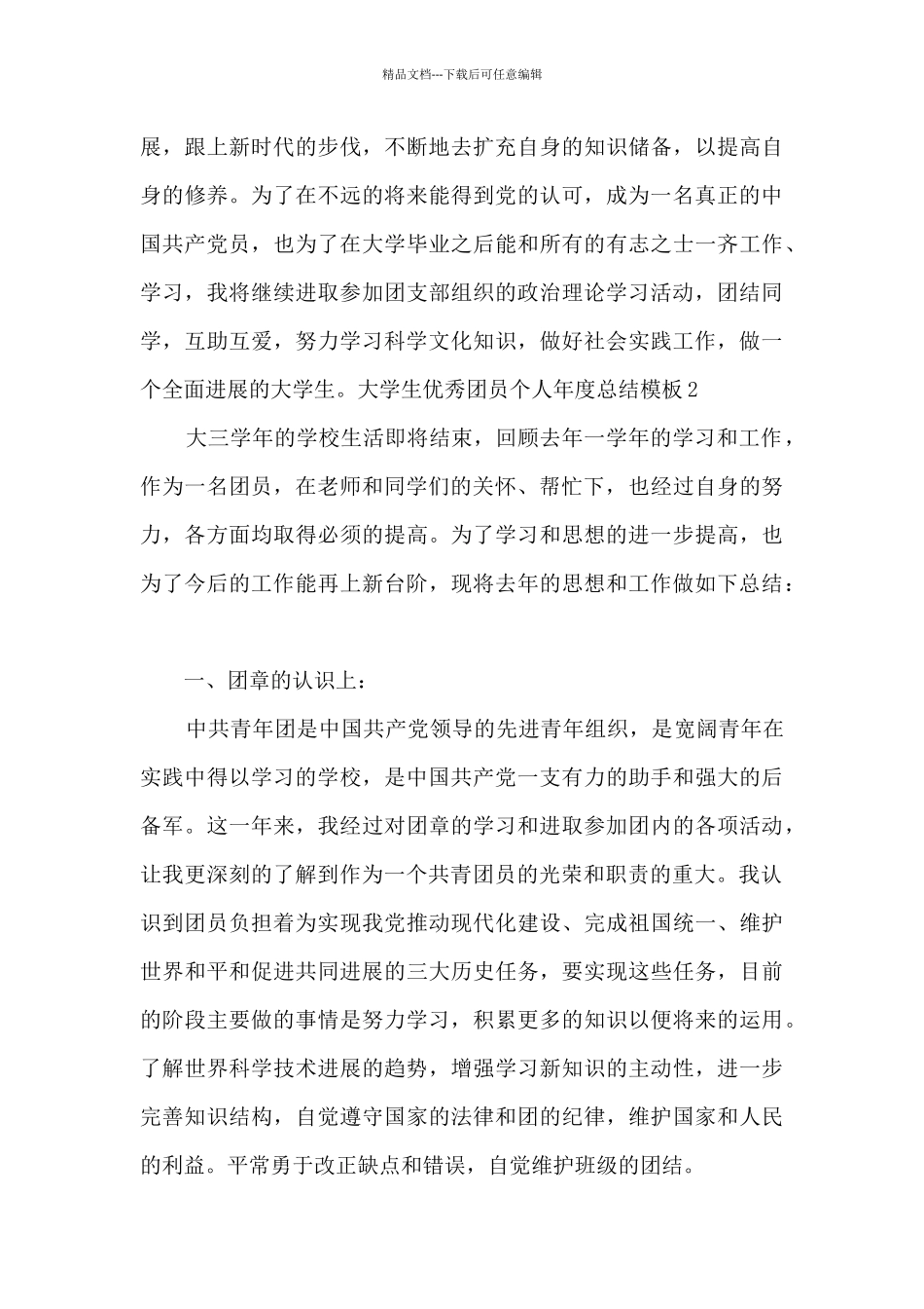 大学生精品团员个人年度总结范本多篇_第3页