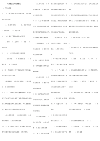 2025年电大公共政策概论期末考试复习试题及答案