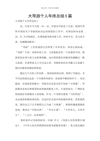 大导游个人年终总结5篇