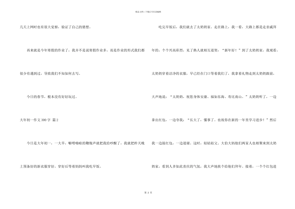 大年初一300字集锦5篇_第2页
