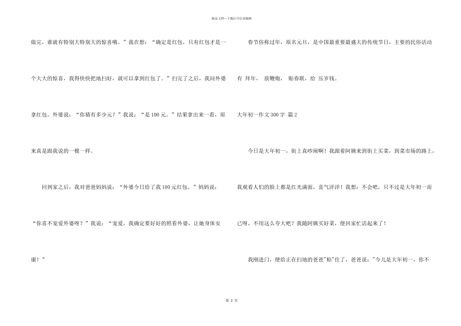 大年初一300字汇总十篇_第2页