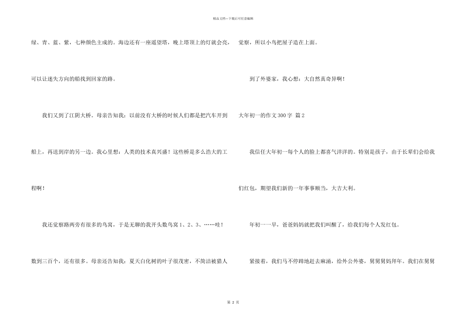 大年初一300字集锦9篇_第2页