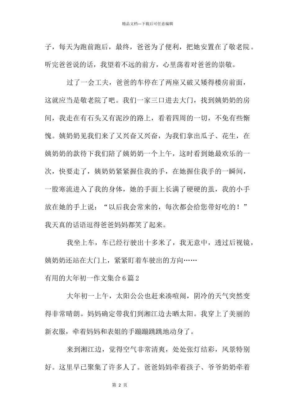 大年初一作文集合6篇_第2页