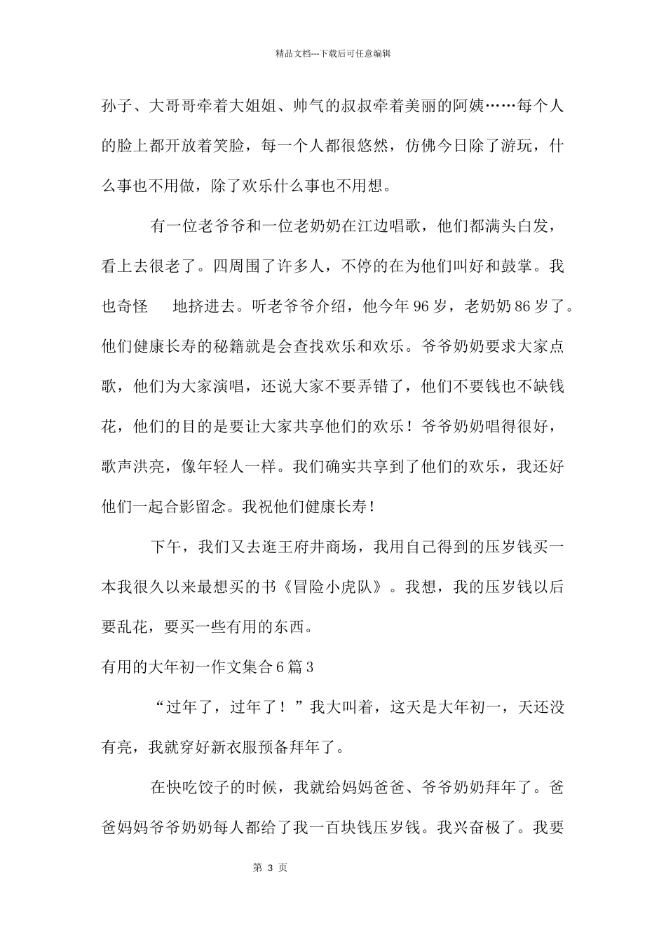 大年初一作文集合6篇_第3页