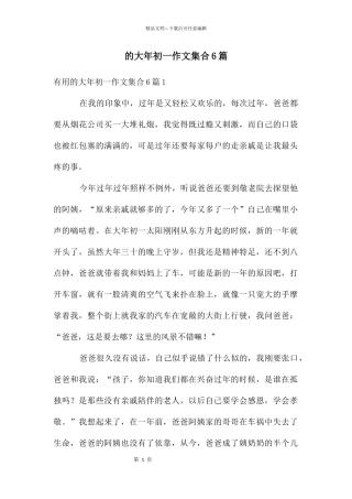 大年初一作文集合6篇