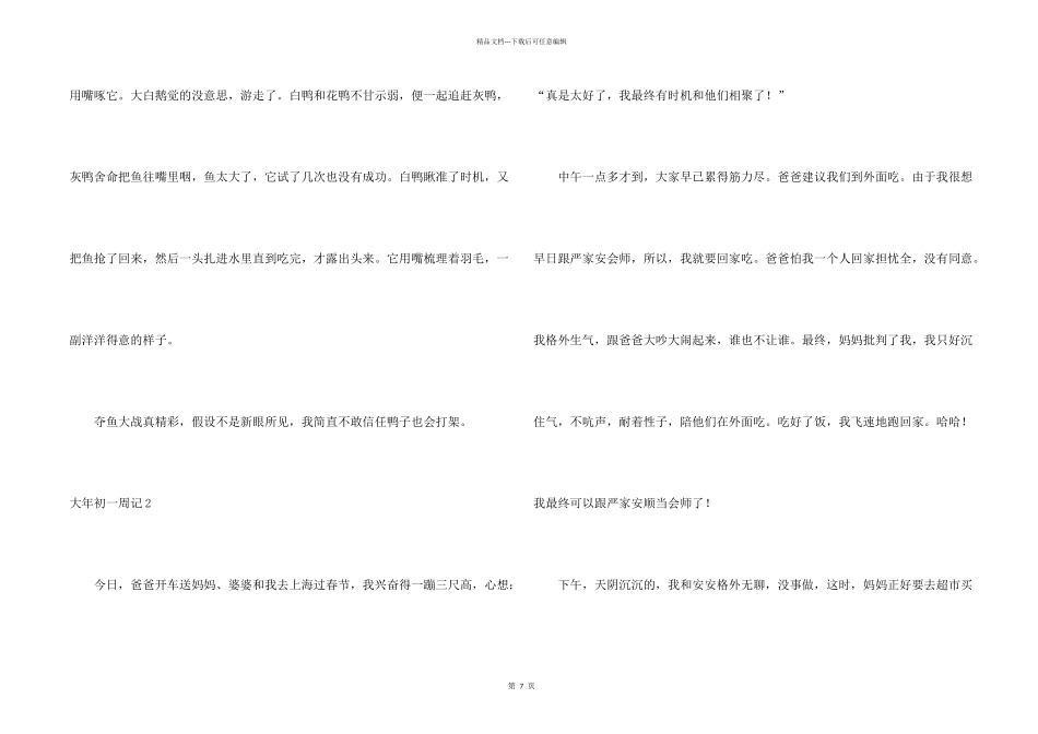 大年初一周记9篇_第2页