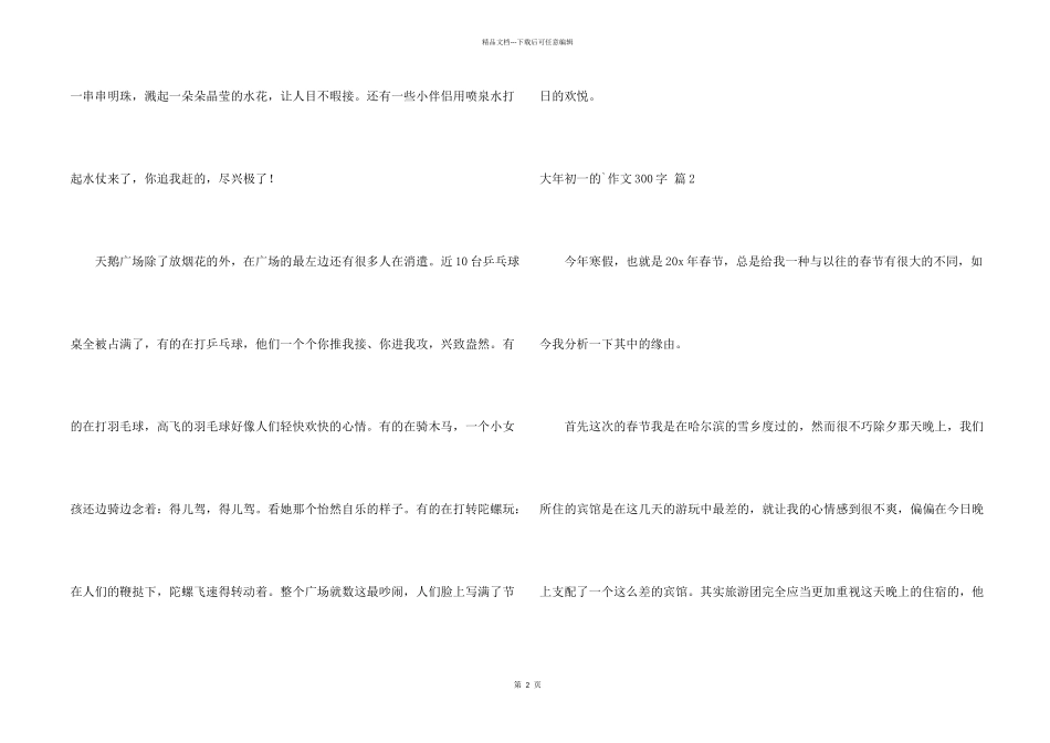 大年初一的300字汇总5篇_第2页