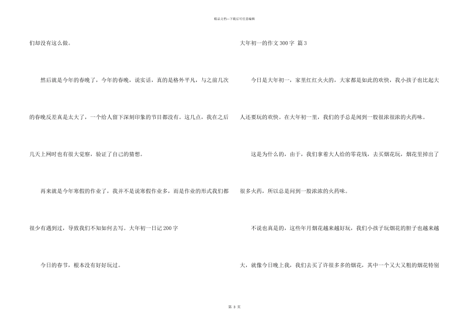 大年初一的300字汇总5篇_第3页
