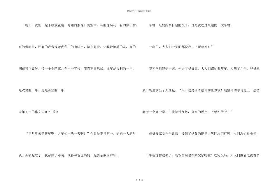 大年初一的300字汇编3篇_第2页