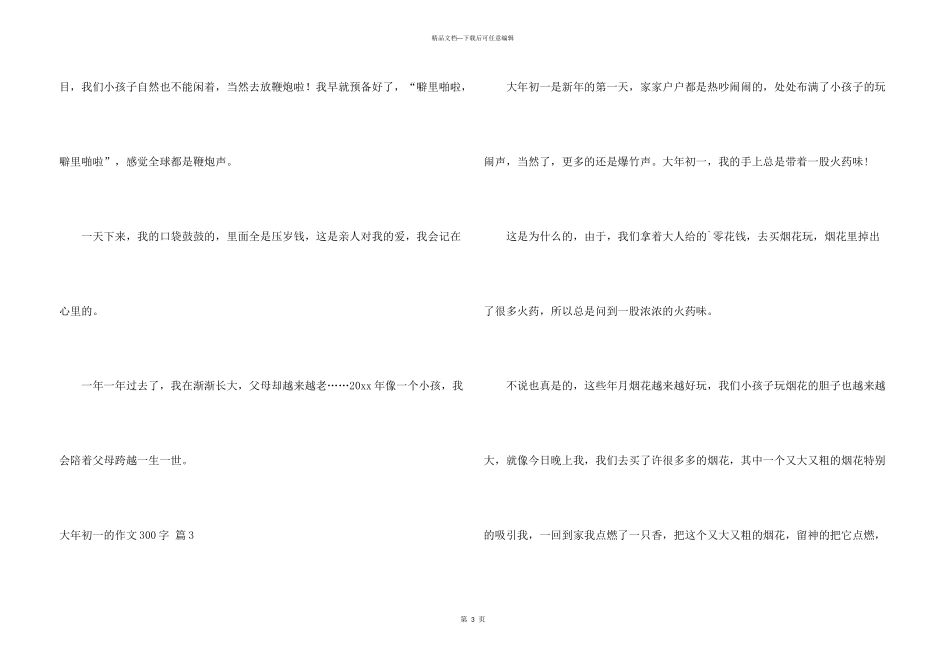 大年初一的300字汇编3篇_第3页