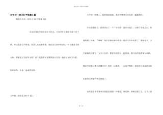 大年初一的300字锦集8篇