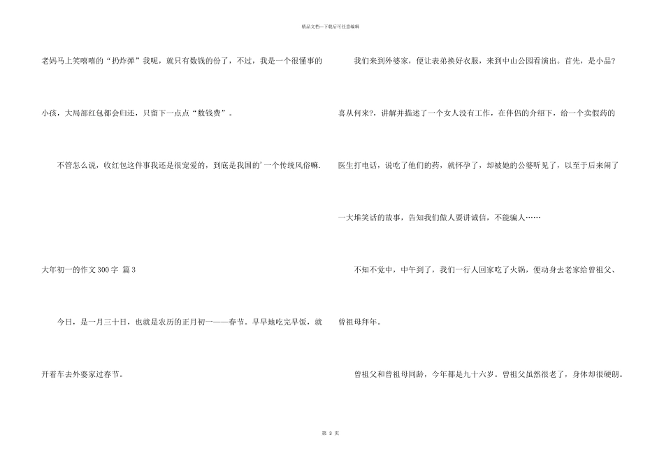 大年初一的300字集合9篇_第3页