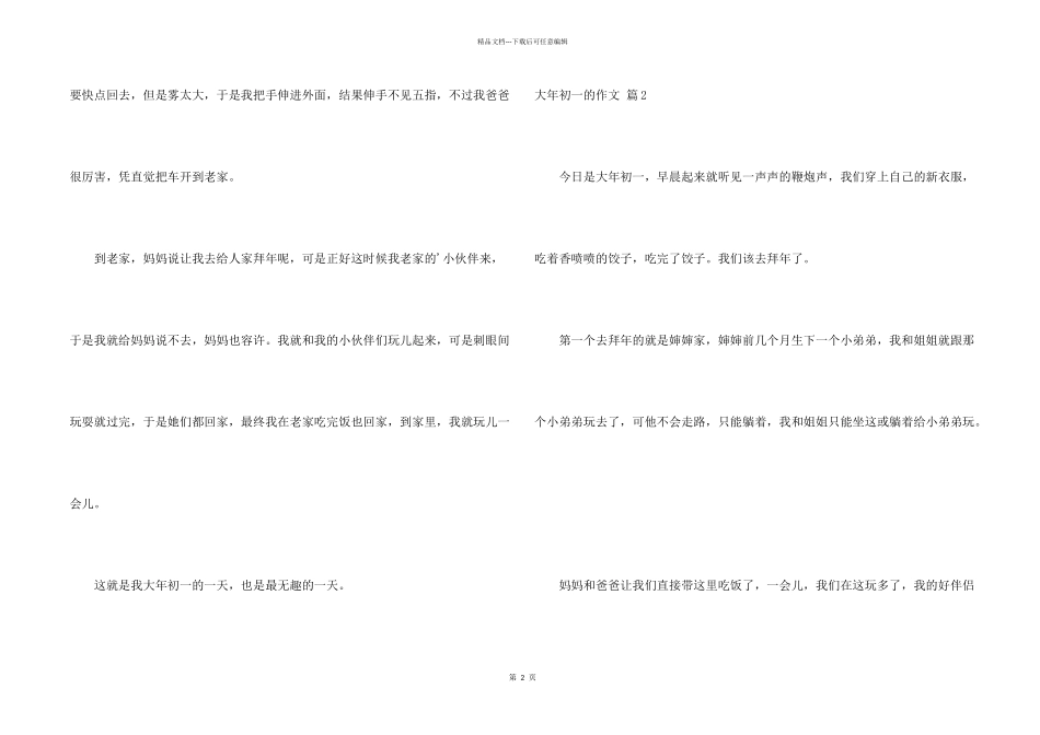 大年初一的合集五篇_第2页