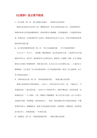 2025年总结版高考红楼梦知识点