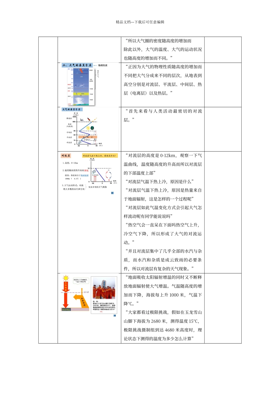 大气的组成和垂直分层教学设计_第3页
