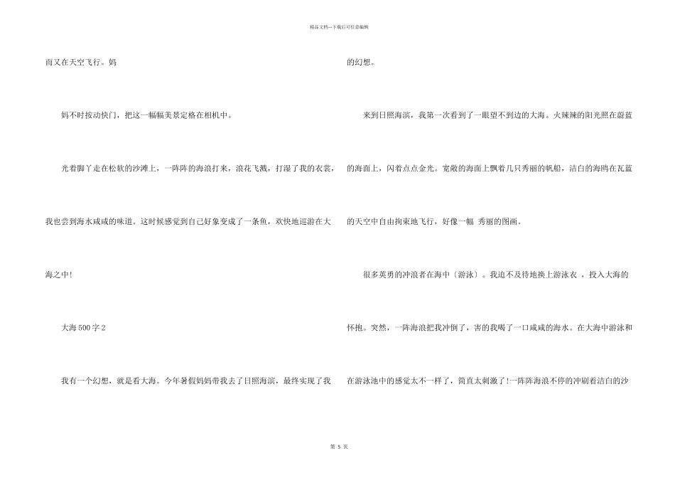 大海500字精彩5篇_第2页