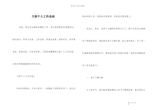 大班个人工作总结