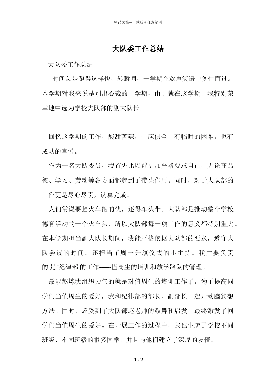 大队委工作总结_第1页