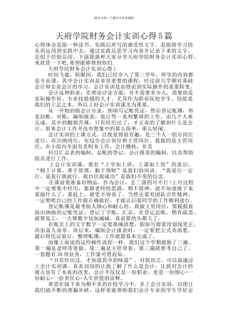 天府学院财务会计实训心得5篇