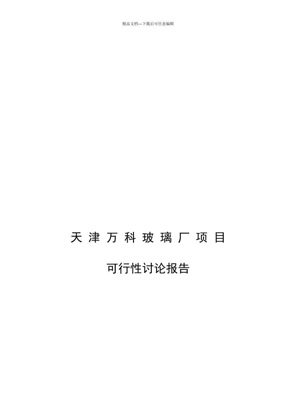 天津某地产水晶城可行性研究报告_第1页
