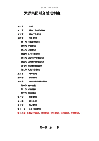 天源集团公司财务管理制度