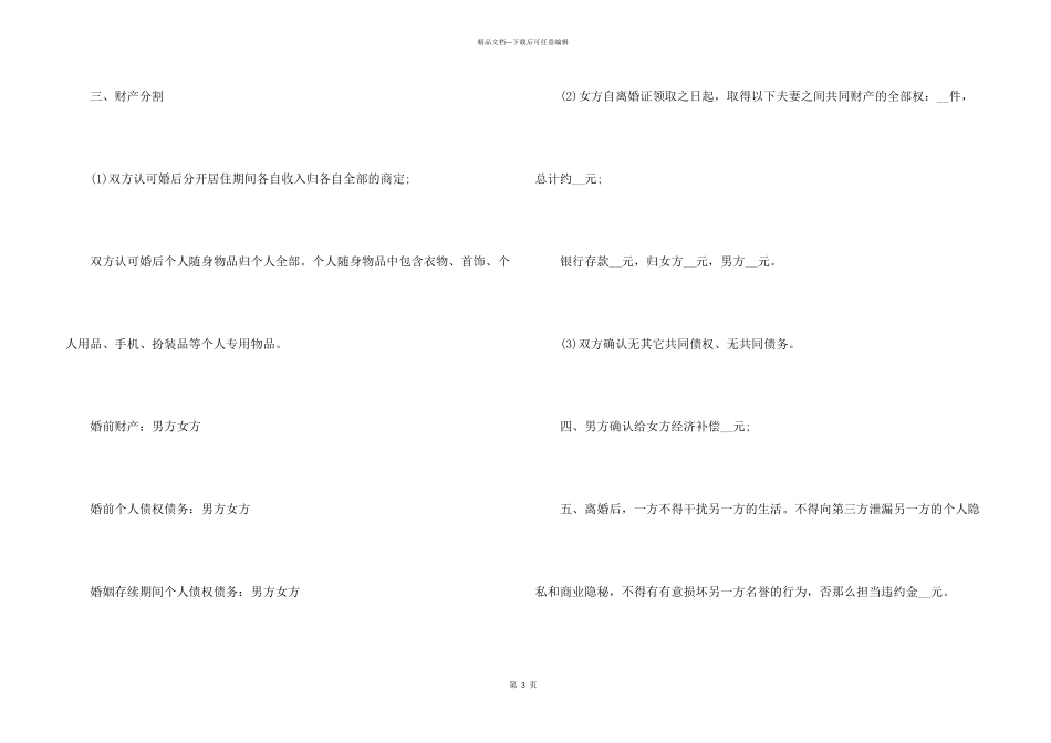 夫妻2024年离婚协议书_第3页