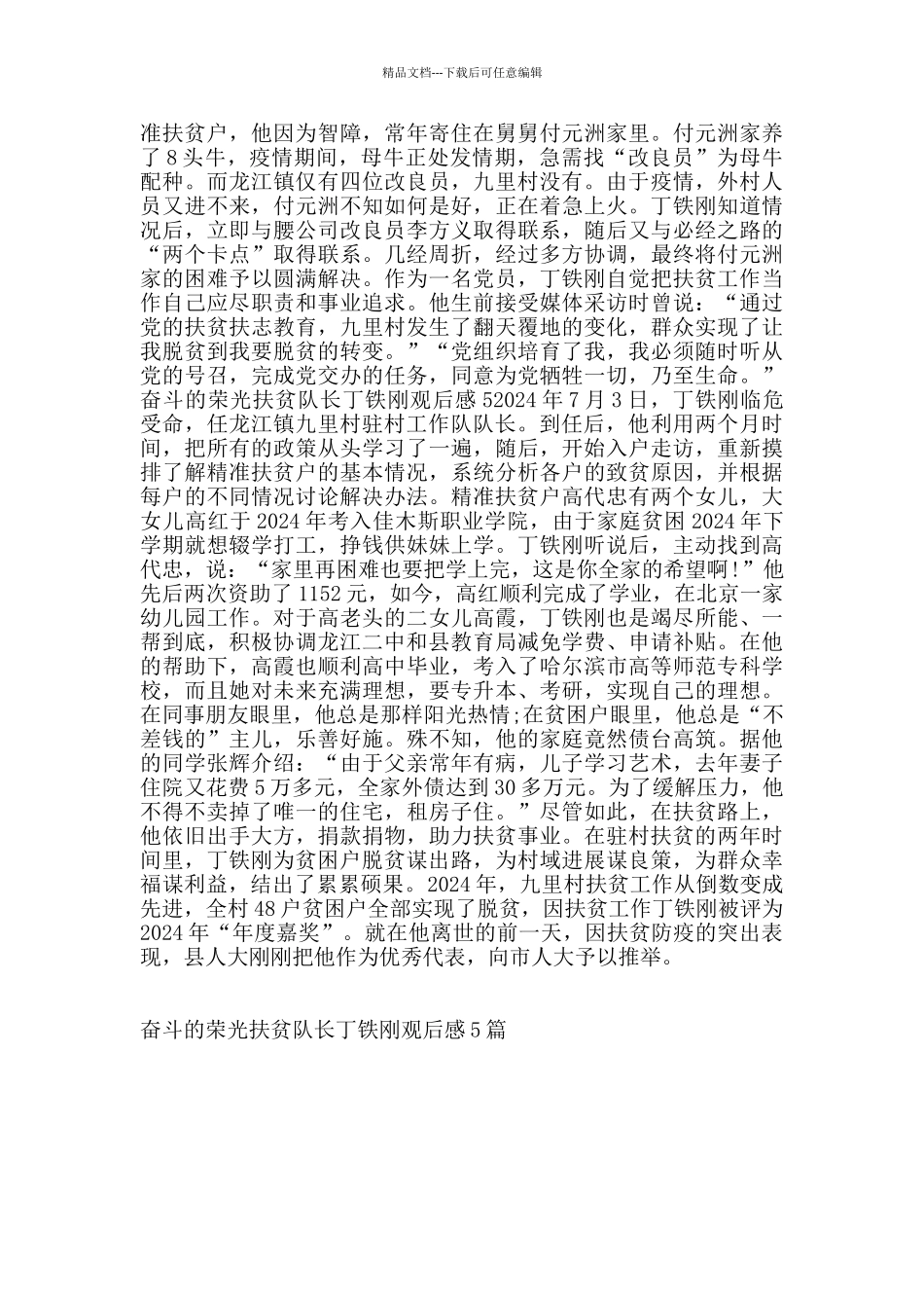 奋斗的荣光扶贫队长丁铁刚观后感5篇_第3页