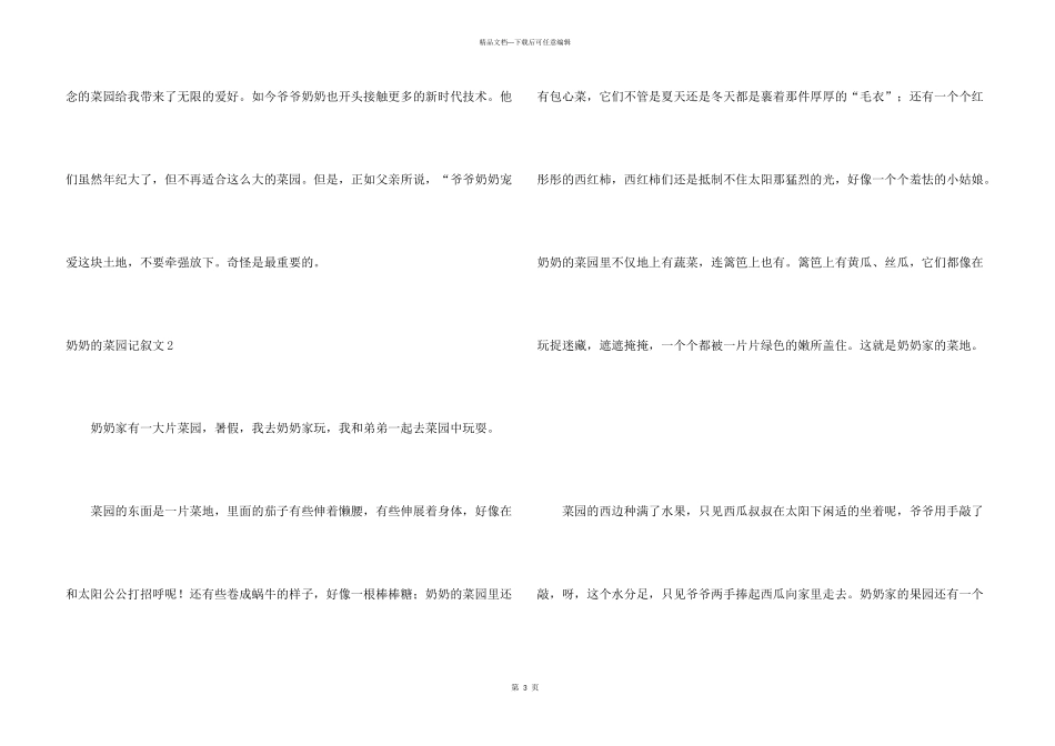 奶奶的菜园记叙文_第3页