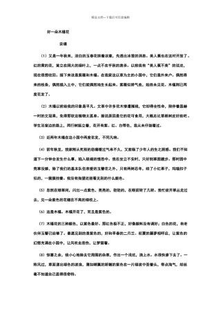 好一朵木槿花现代文阅读及答案